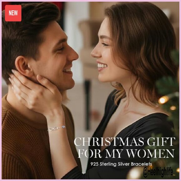 Sterling Silver Infinity Heart Charm Bracelet Adjustable Link Jewelry Gift - Picture 3 of 8